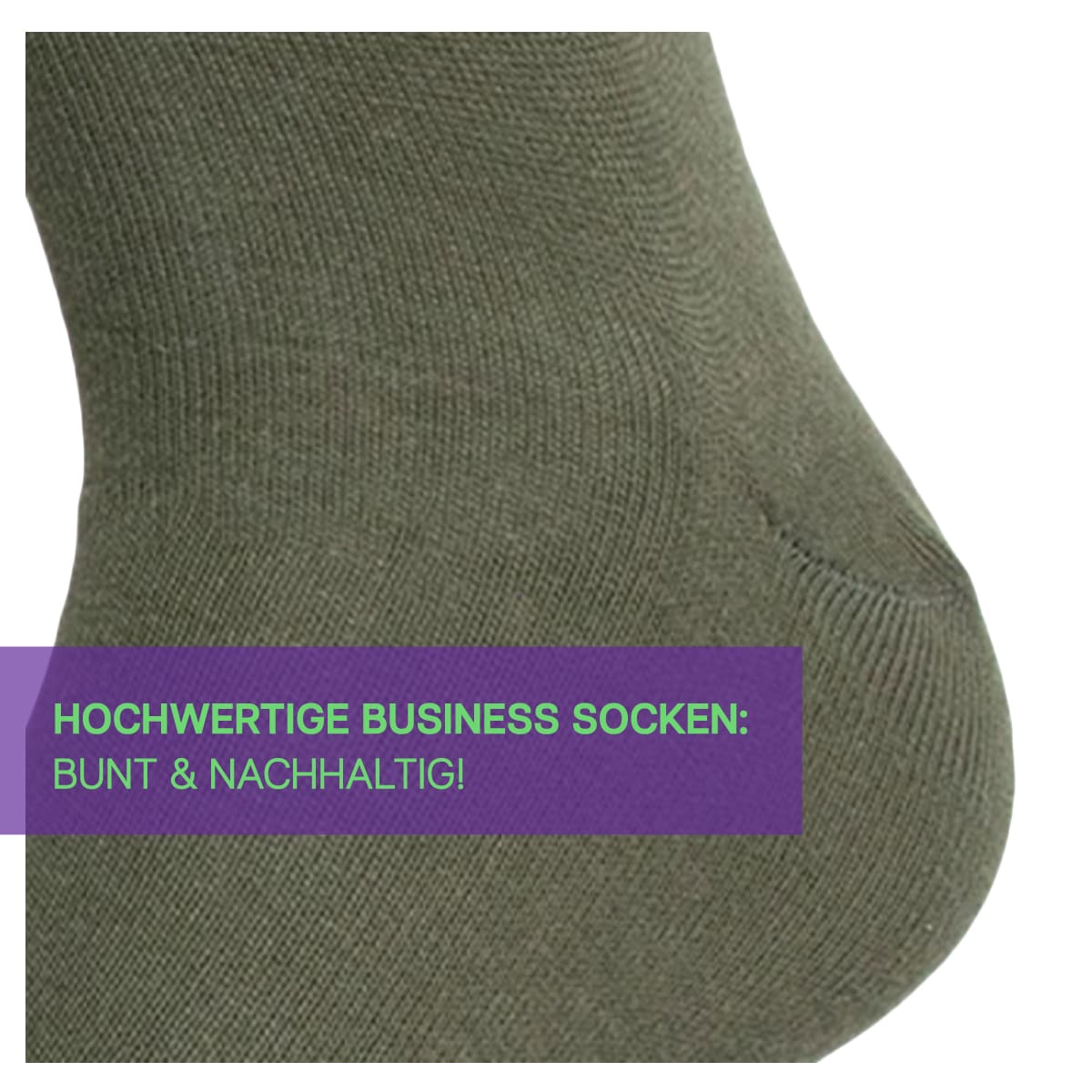 Nahaufnahme der nachhaltigen Business Socken in Olive von CINQUE designed by PATRON SOCKS