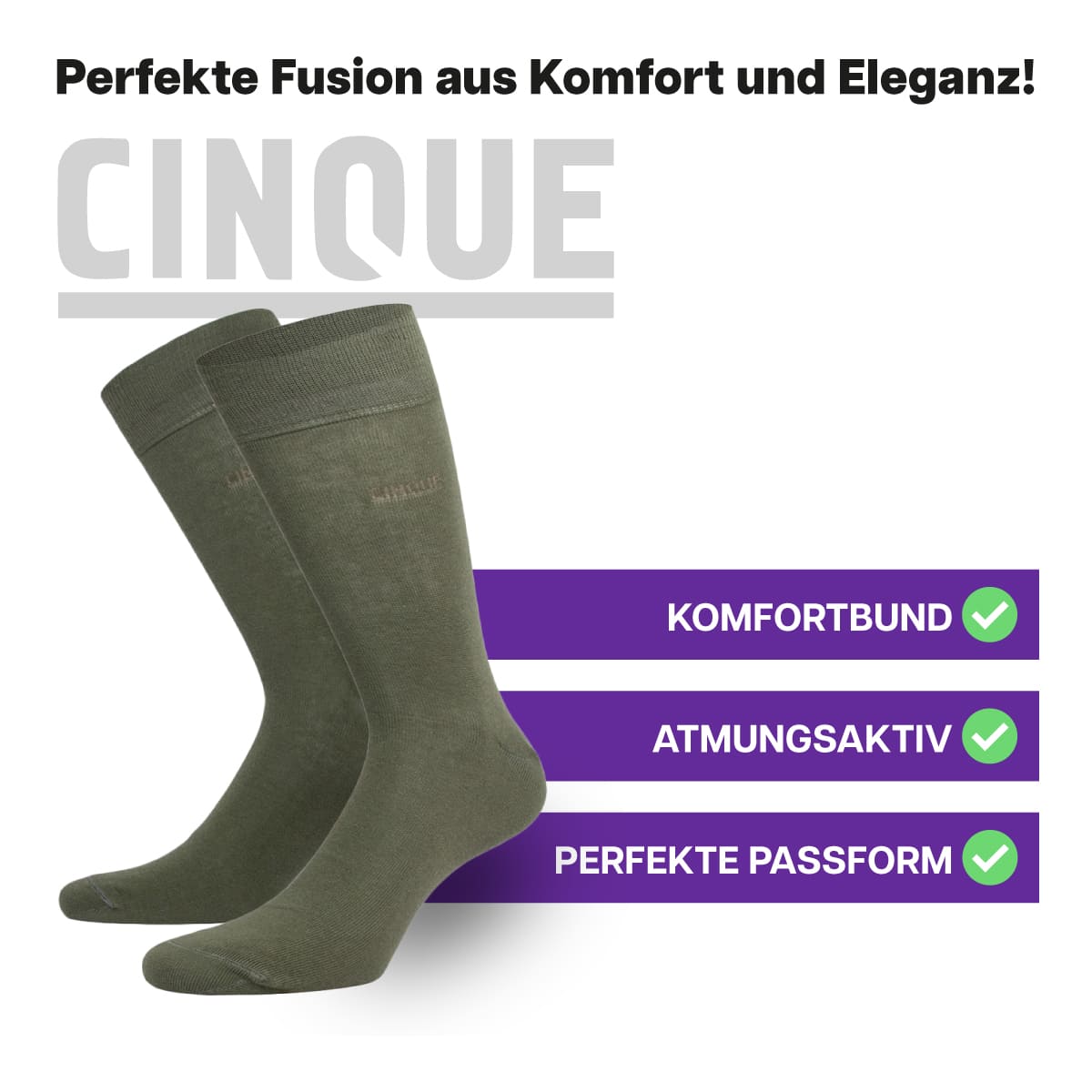 Erstklassige, atmungsaktive Business Socken von CINQUE designed by PATRON SOCKS mit Komfortbund. Perfekte Passform!