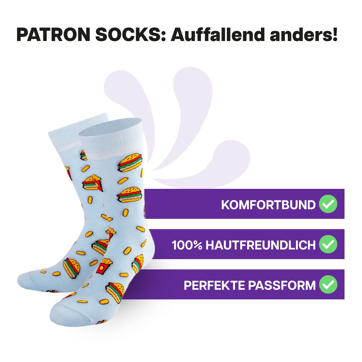 Hautfreundliche Hamburger Socken von PATRON SOCKS mit Komfortbund. Sehr gute Passform!
