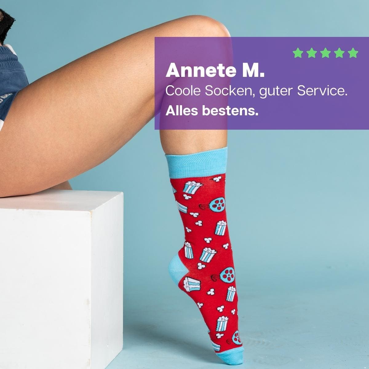 Kino Socken von PATRON SOCKS auf Zehenspitzen
