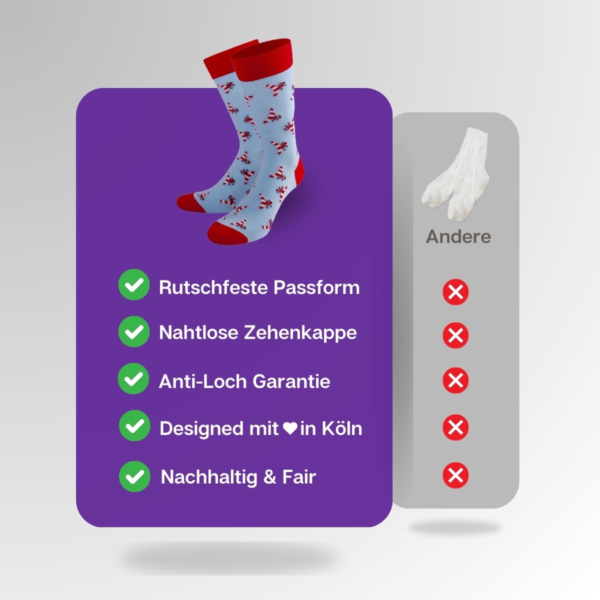 Vergleich der Flugzeug Socken von PATRON SOCKS mit Socken anderer Marken