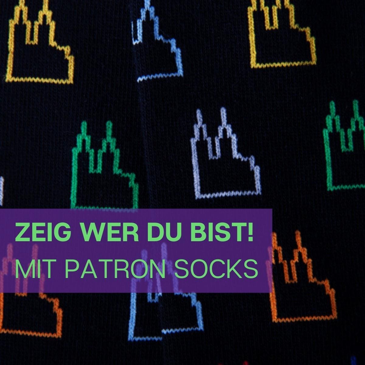 Nahaufnahme des Kölner Dom Socken Designs von PATRON SOCKS