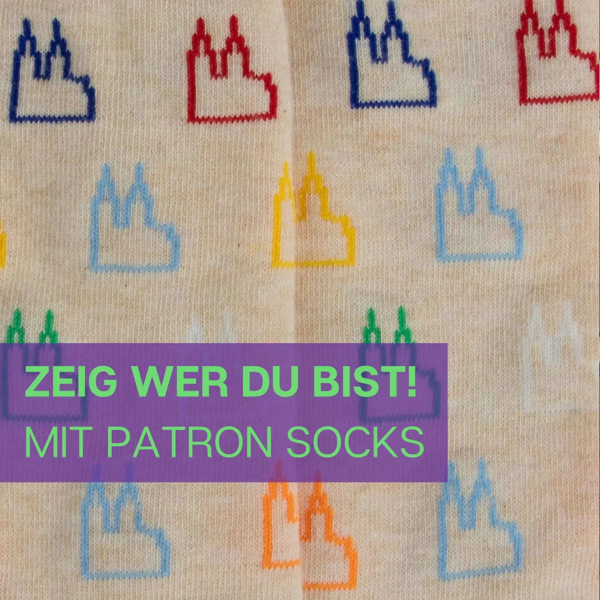 Nahaufnahme des Kölner Dom Socken Designs von PATRON SOCKS
