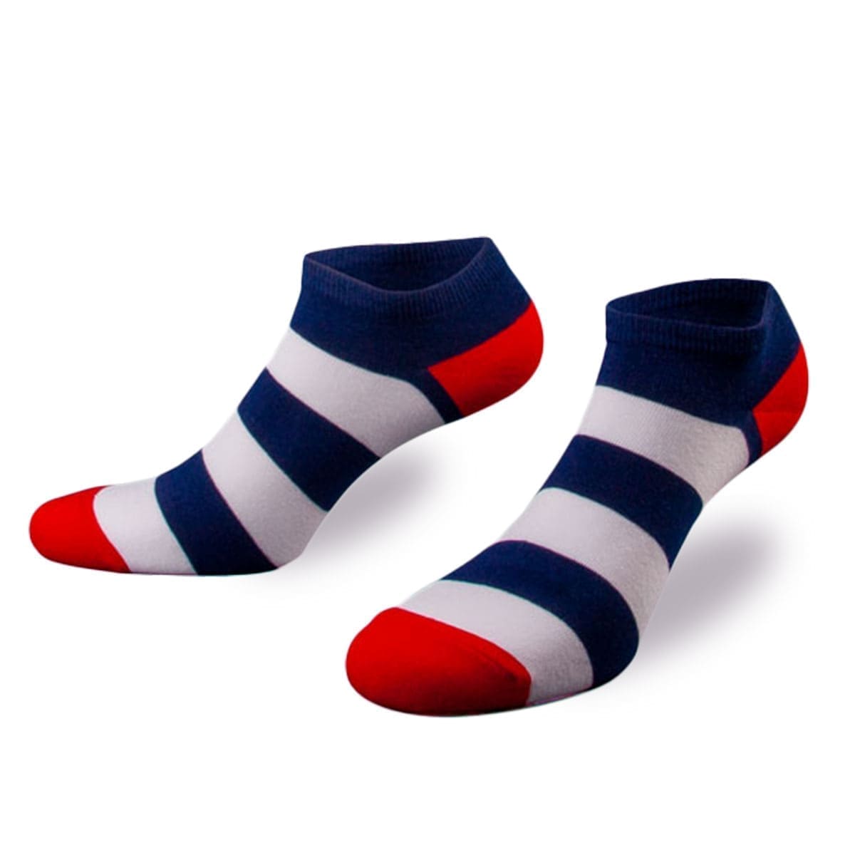 Rutschfeste blau weiß gestreifte Sneaker Socken