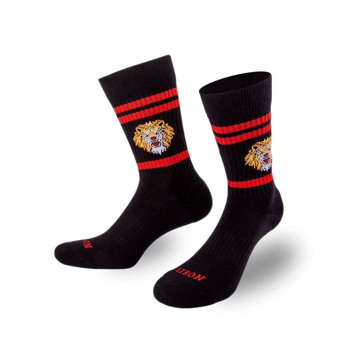 Atmungsaktive schwarze Löwen Tennissocken von PATRON SOCKS