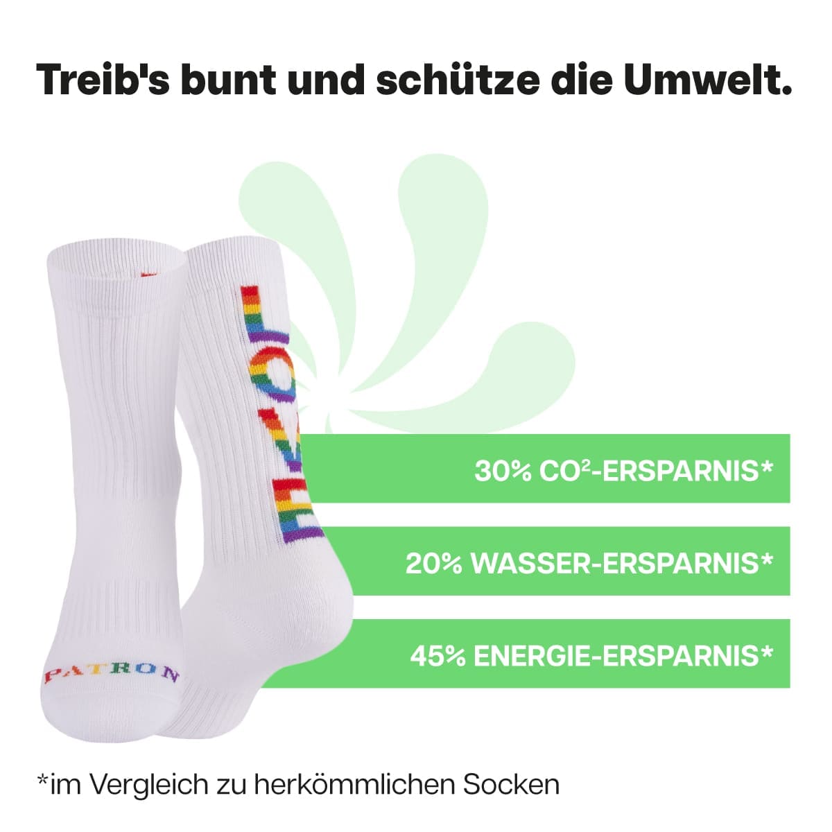Nachhaltige weiße Sportsocken von PATRON SOCKS