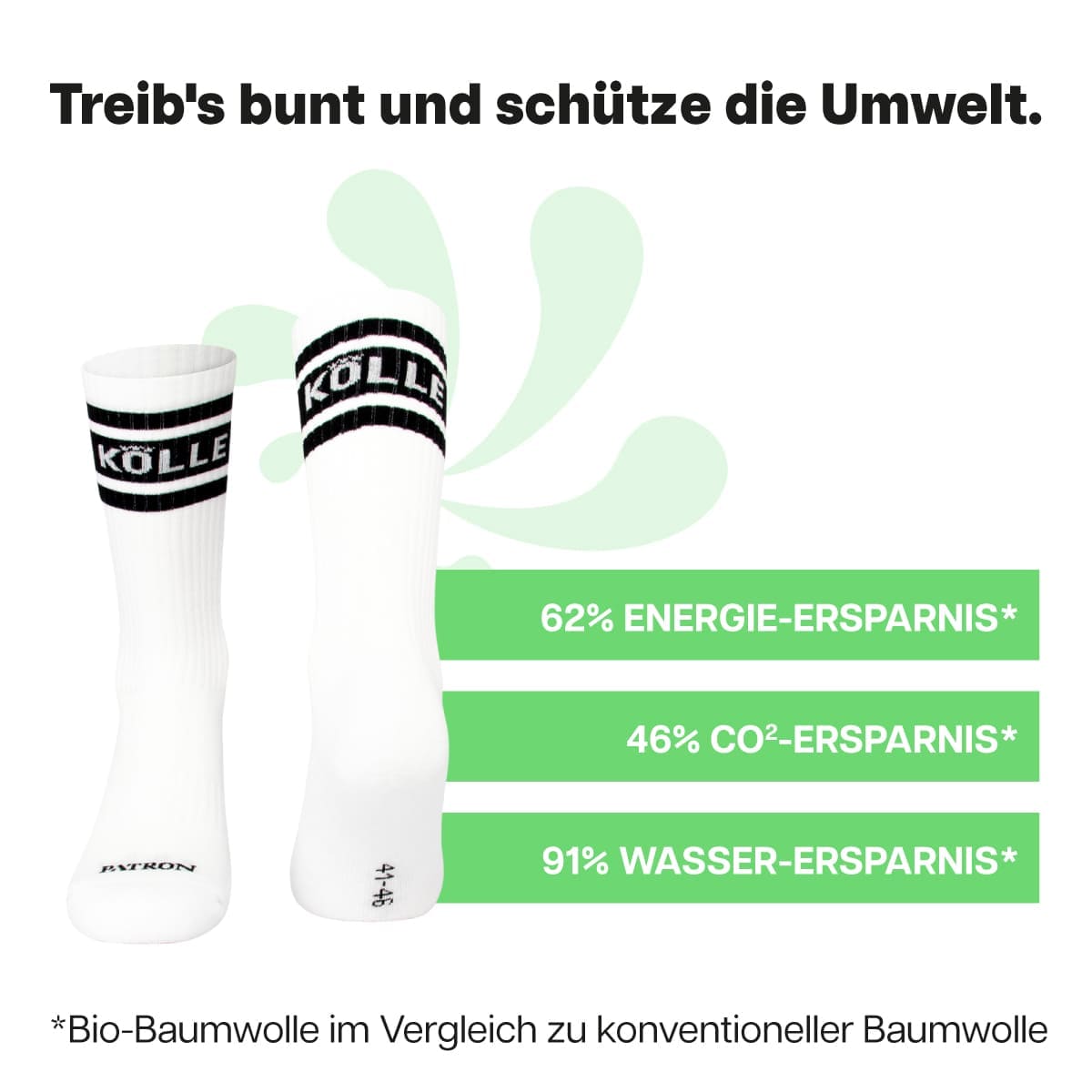 Nachhaltige weiße Sportsocken von PATRON SOCKS