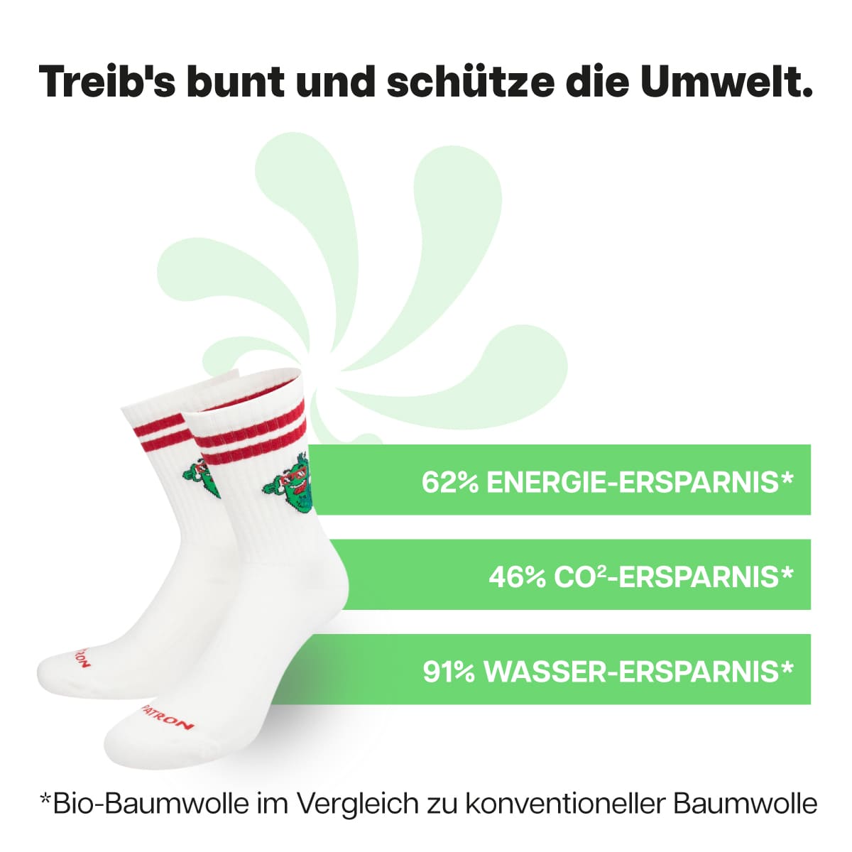Nachhaltige weiße Sportsocken von PATRON SOCKS