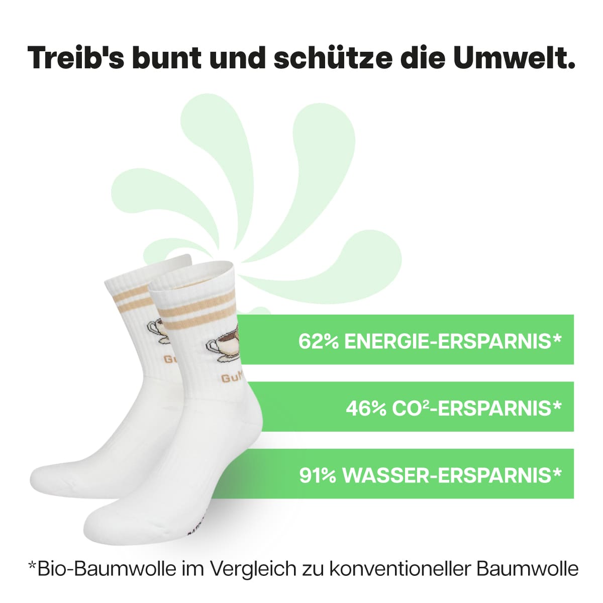 Nachhaltige weiße Sportsocken von PATRON SOCKS