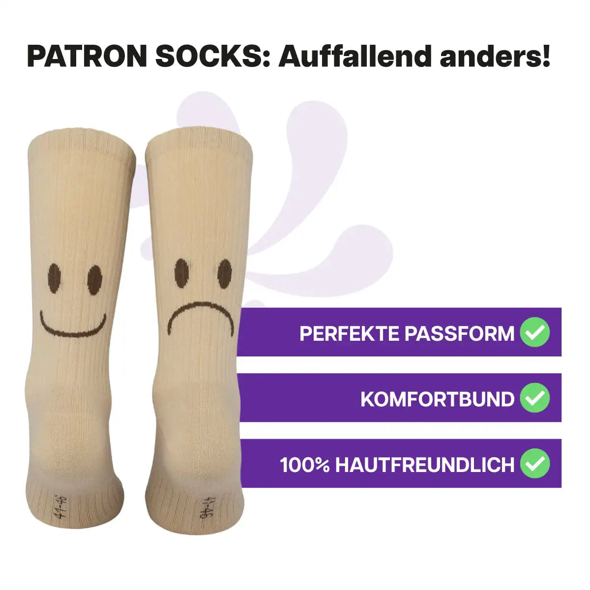 Multifunktionale, beige Smile Sportsocken von PATRON SOCKS