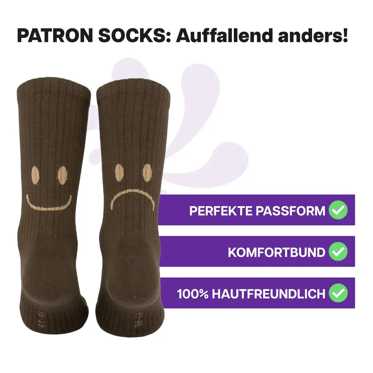 Multifunktionale, braune Smile Sportsocken von PATRON SOCKS