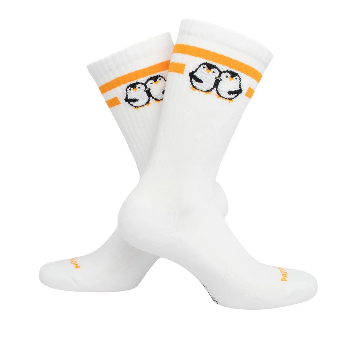 Multifunktionale weiße Sportsocken mit Pinguin Motiv von PATRON SOCKS