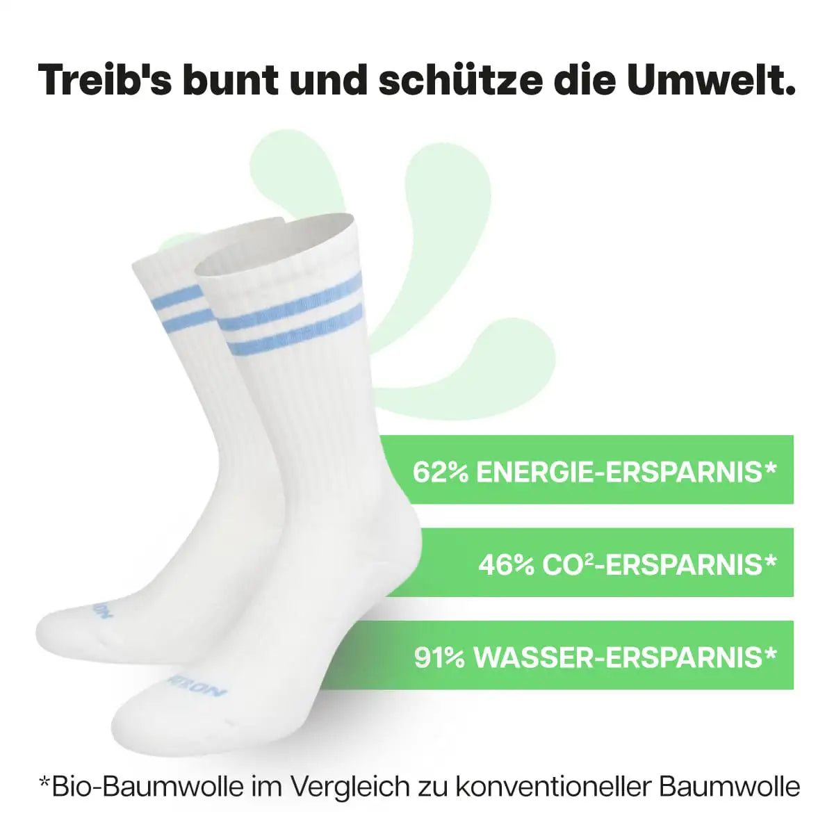 Nachhaltige weiße Sportsocken von PATRON SOCKS