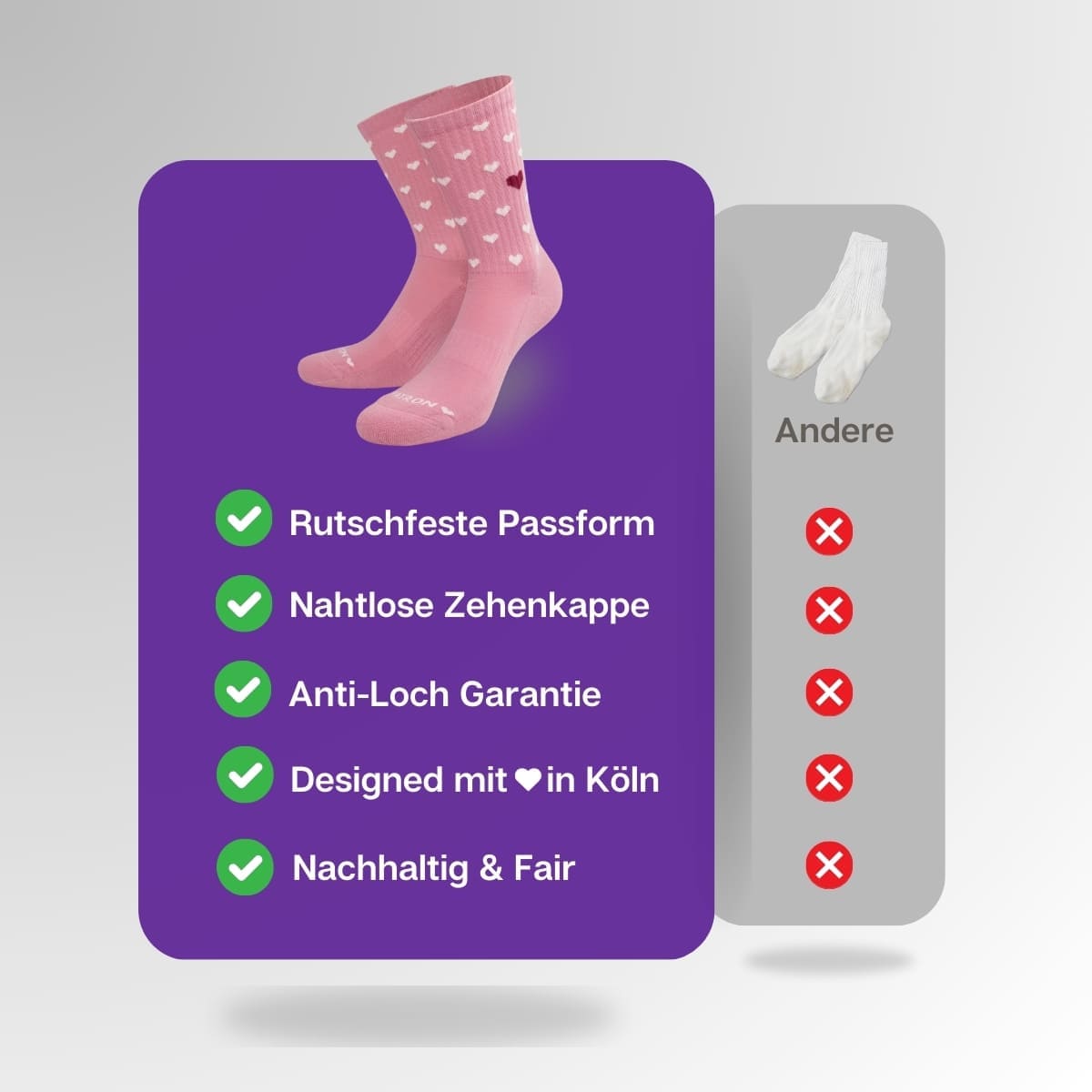 Herz Sportsocken