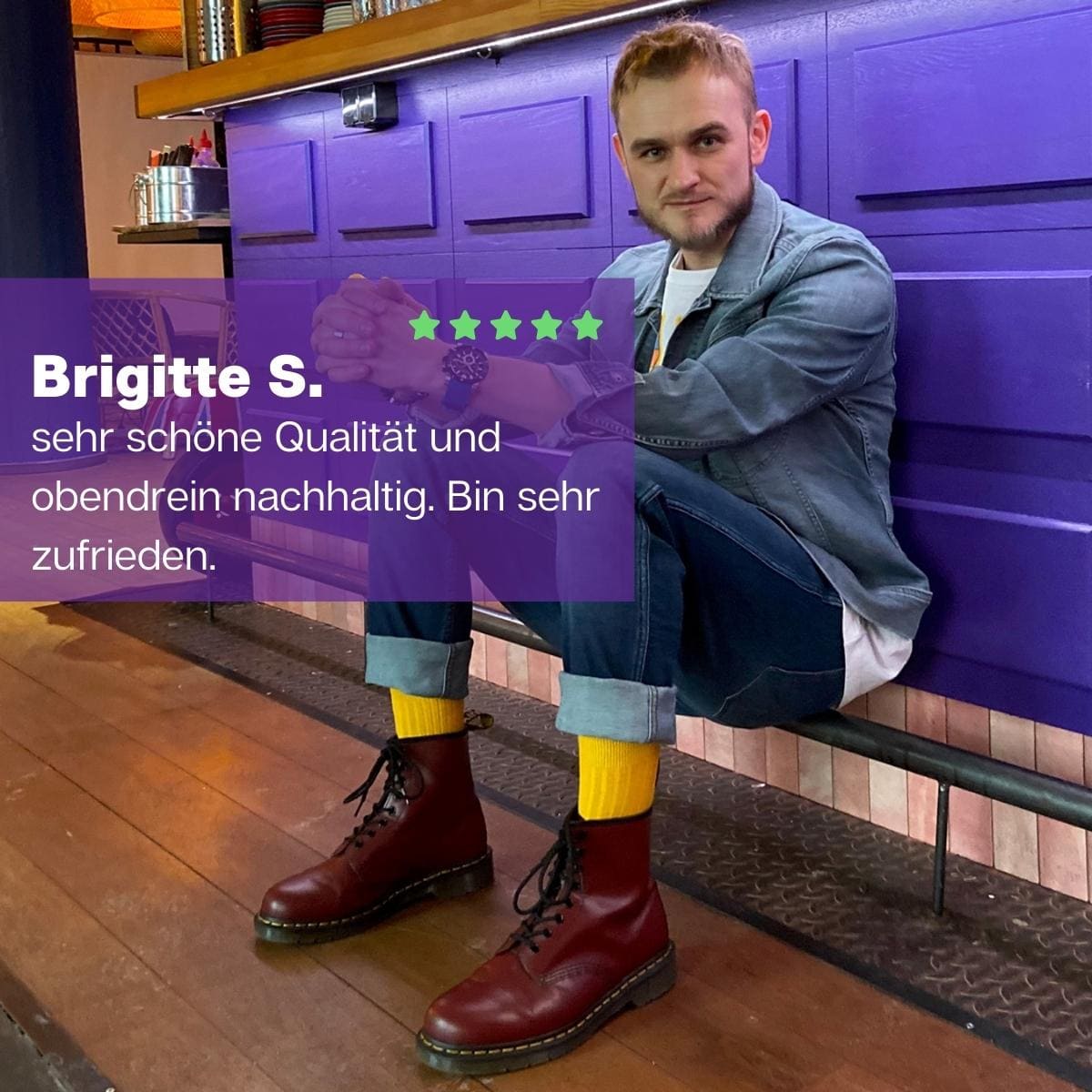 Exklusiv gefertigte gelbe Business Socken von PATRON SOCKS in Dockers.