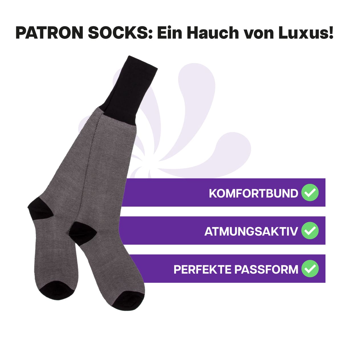 Hochwertige, schwarze Veedel Kniestrümpfe von PATRON SOCKS