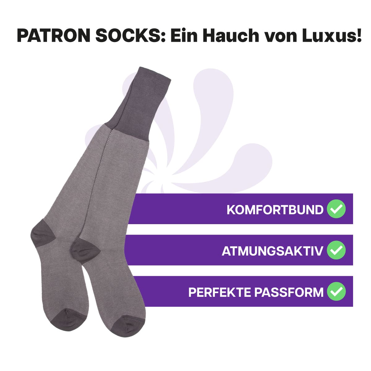 Hochwertige, graue Veedel Kniestrümpfe von PATRON SOCKS