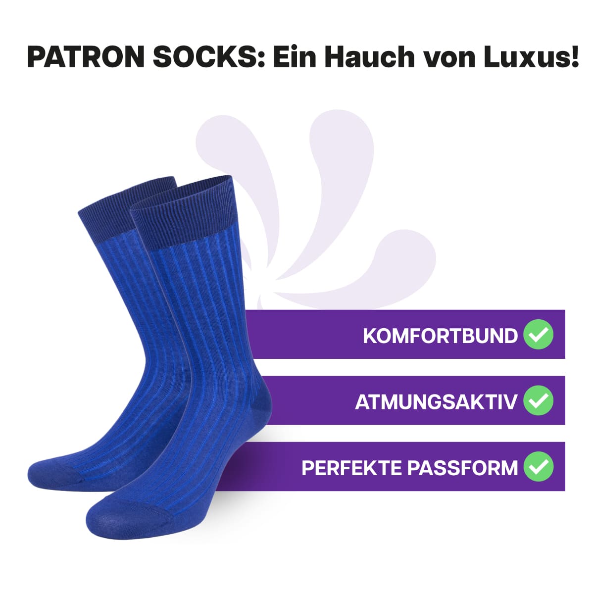 Herausragende Two Tone Socken in Blau Türkis von PATRON SOCKS mit Komfortbund. Sehr gute Passform!