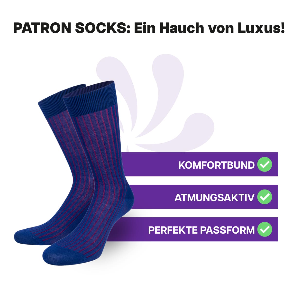 Herausragende Two Tone Socken in Blau Rot von PATRON SOCKS mit Komfortbund. Sehr gute Passform!