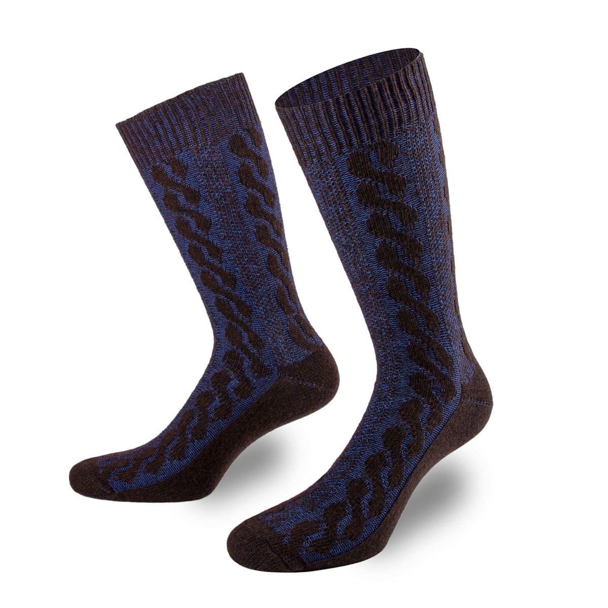 Hochwertige braun blaue Kaschmir Socken von PATRON SOCKS