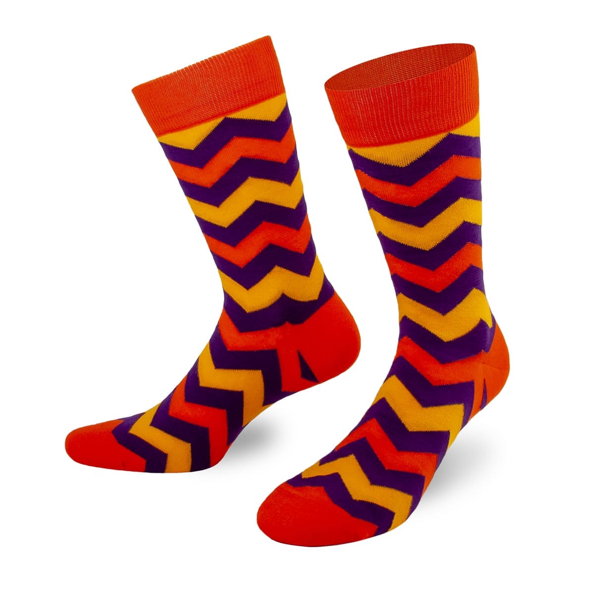 Lustige orange Socken mit Zickzack Muster von PATRON SOCKS