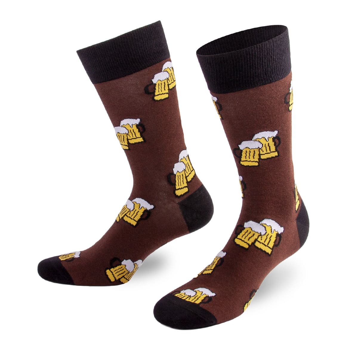 Kräftige braune Socken mit Bier Motiv von PATRON SOCKS