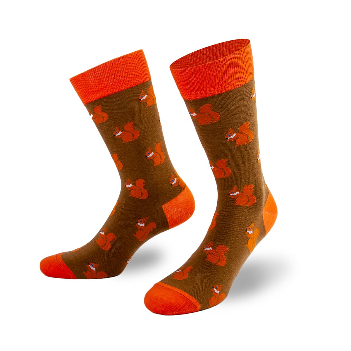 Bunte Socken mit braunen Eichhörnchen Motiven von PATRON SOCKS