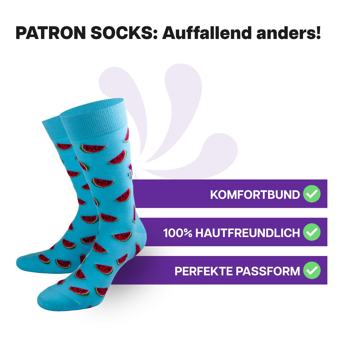 Hautfreundliche Melonen Socken von PATRON SOCKS mit Komfortbund. Sehr gute Passform!