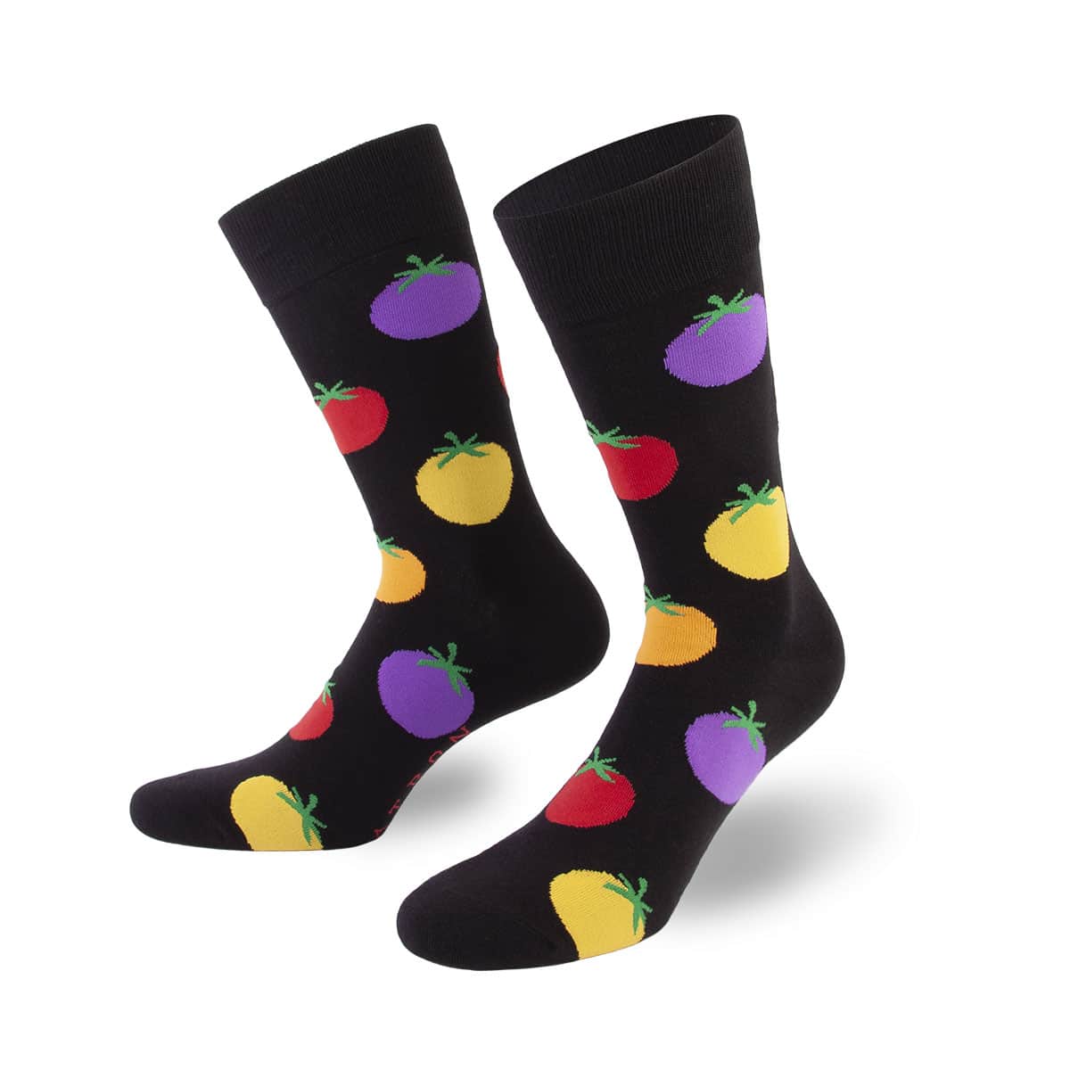 Schwarze Socken mit bunten Tomaten von PATRON SOCKS