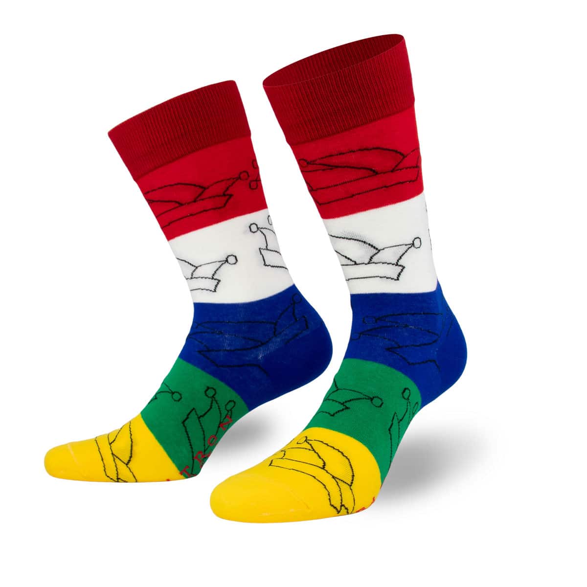 Närrische bunte Socken mit Karnevalmützen von PATRON SOCKS