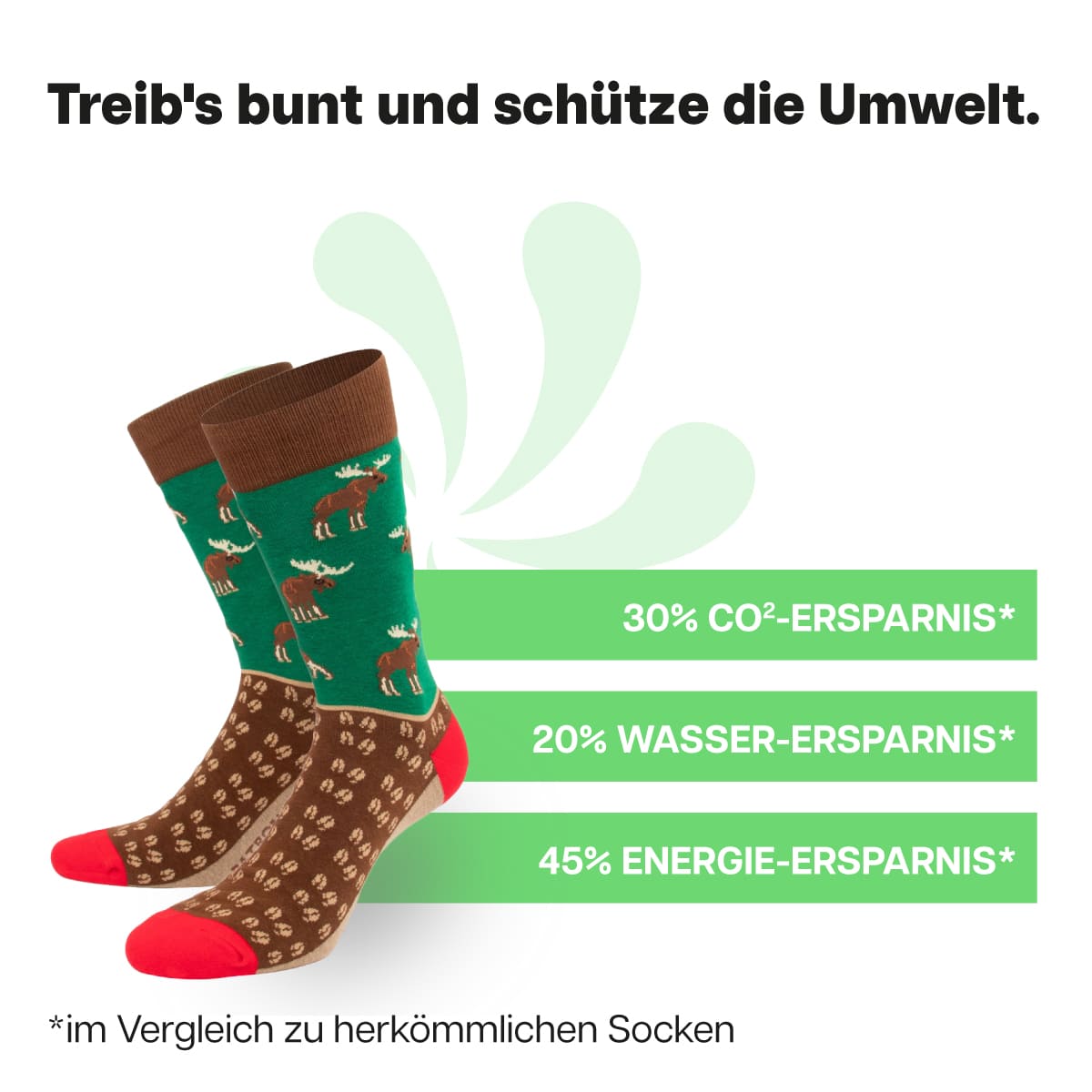 Nachhaltige grüne Hirsch Socken von PATRON SOCKS
