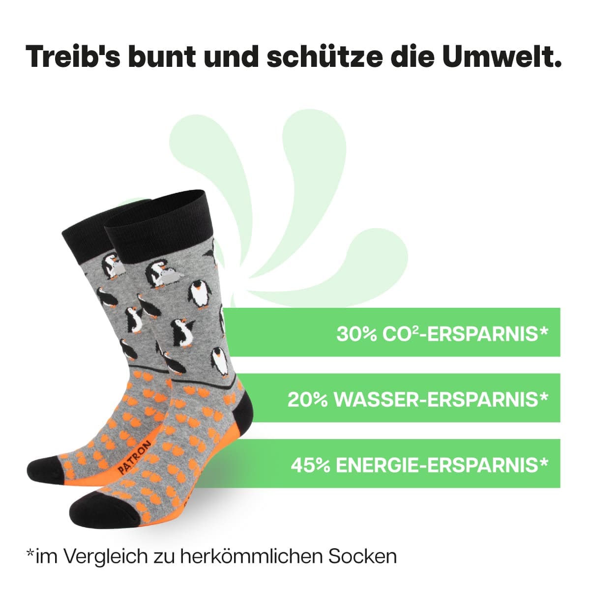 Nachhaltige grauen Pinguin  Socken von PATRON SOCKS
