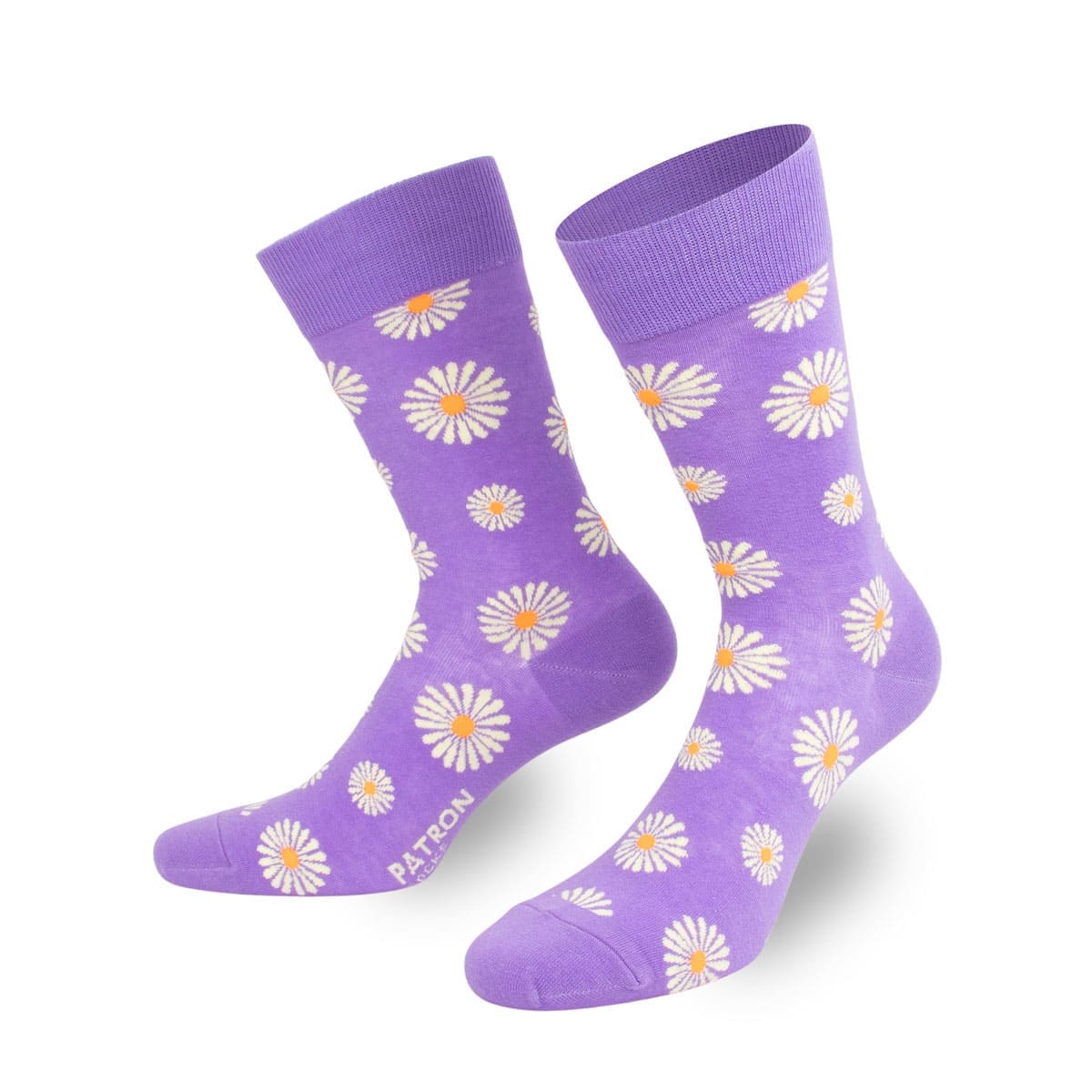 Lila Socken mit einzigartigem Blumen Motiv von PATRON SOCKS
