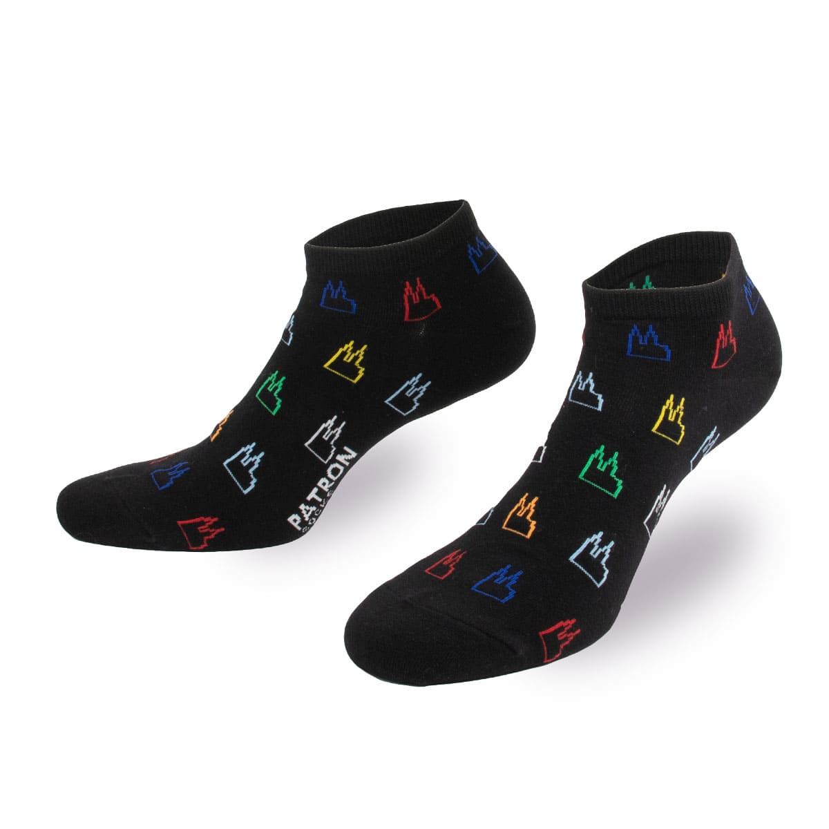 Rutschfeste schwarze Kölner Dom Sneaker Socken von PATRON SOCKS
