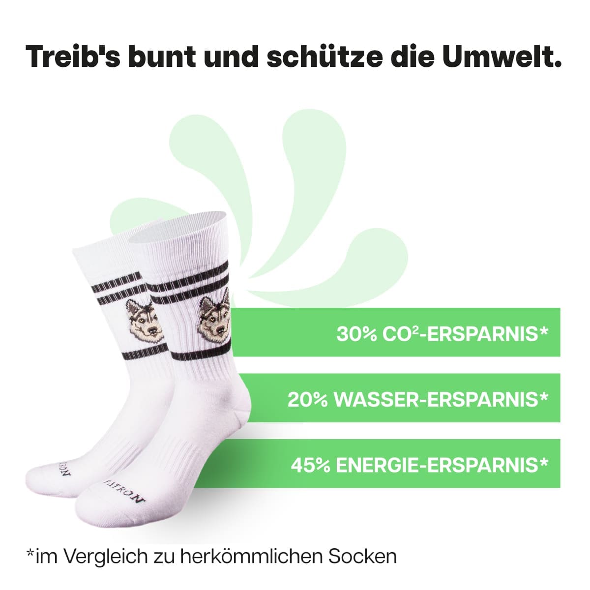 Nachhaltige weiße Sportsocken von PATRON SOCKS