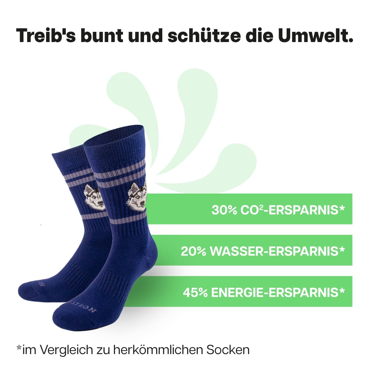 Nachhaltige blaue Sportsocken von PATRON SOCKS
