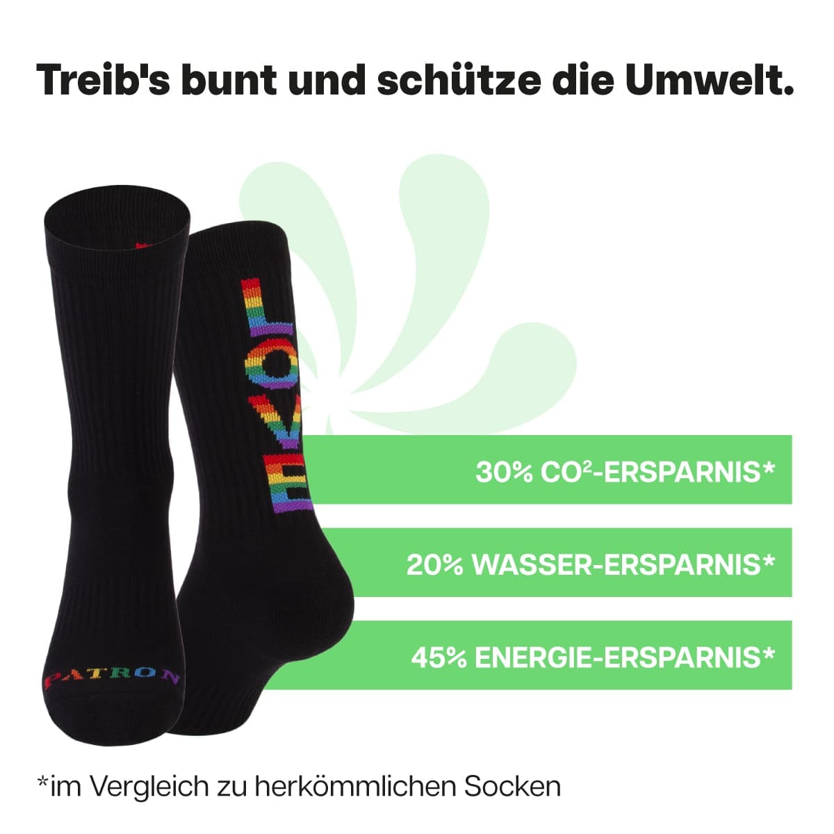 Nachhaltige schwarze Sportsocken von PATRON SOCKS