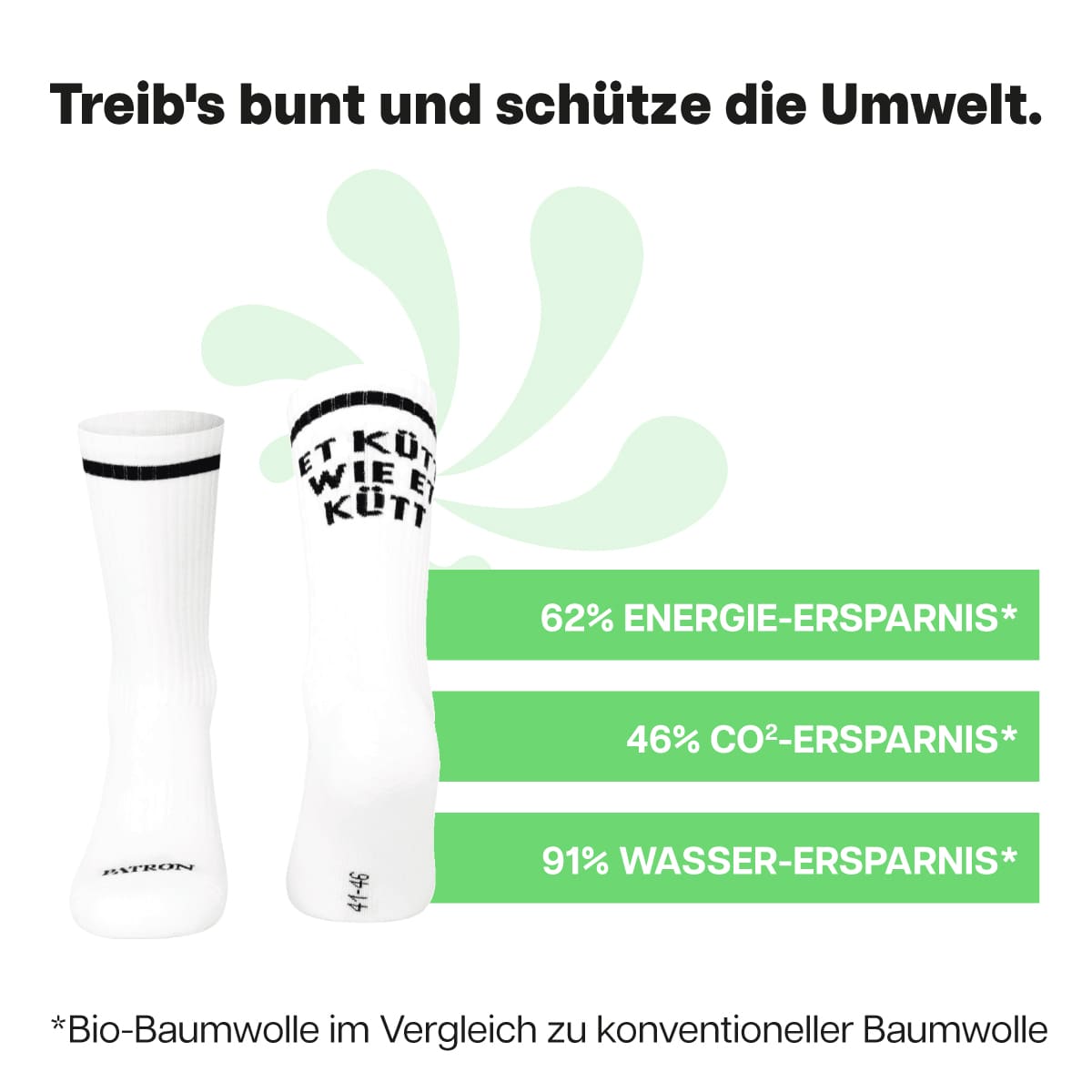 Nachhaltige weiße Sportsocken von PATRON SOCKS