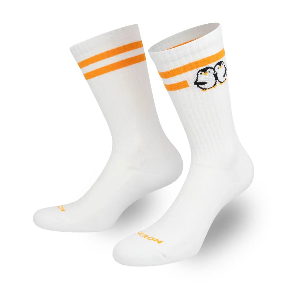 Multifunktionale weiße Sportsocken mit Pinguin Motiv von PATRON SOCKS