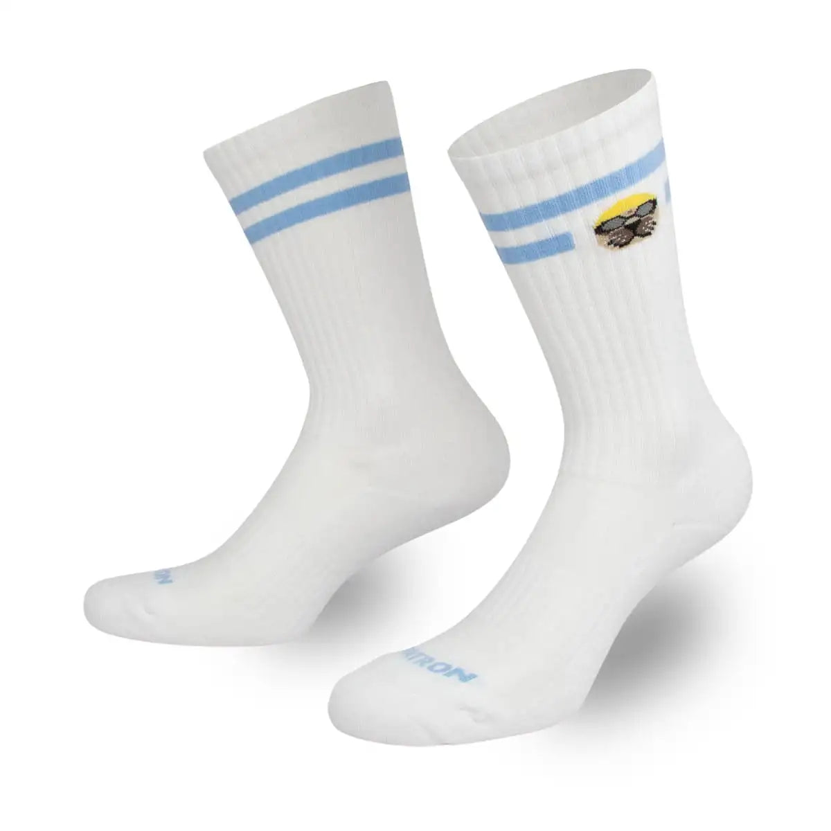 Schweißabsorbierende weiße Sportsocken mit lustigem Robbenkopf Motiv von PATRON SOCKS