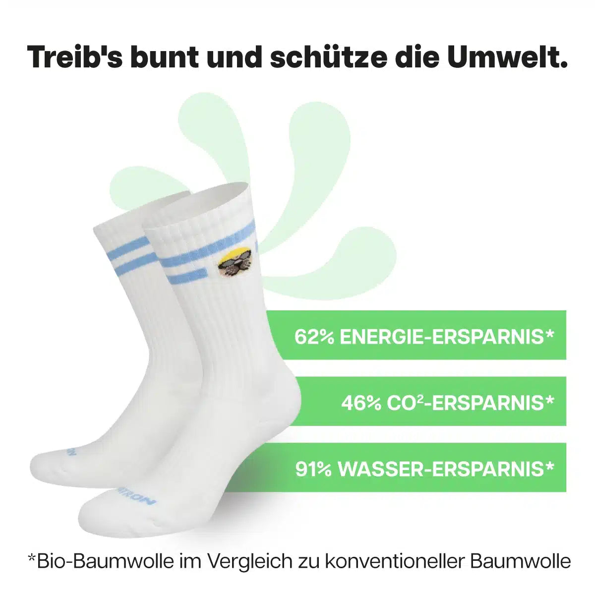 Nachhaltige weiße Sportsocken von PATRON SOCKS