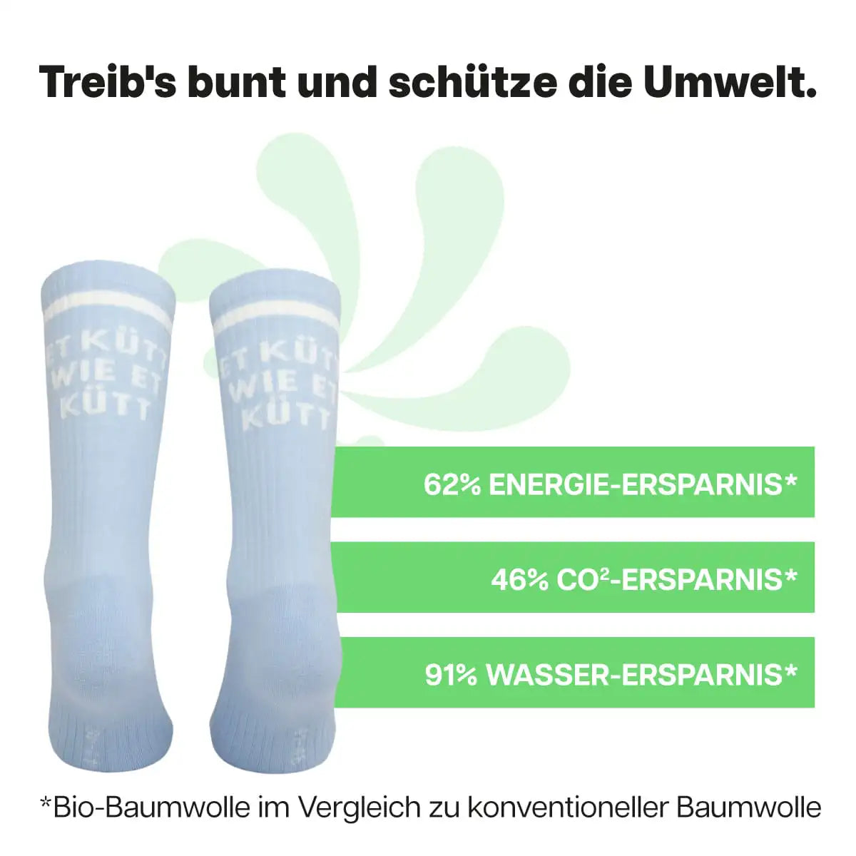 Nachhaltige hellblaue Sportsocken mit Et Kütt Schriftzug von PATRON SOCKS
