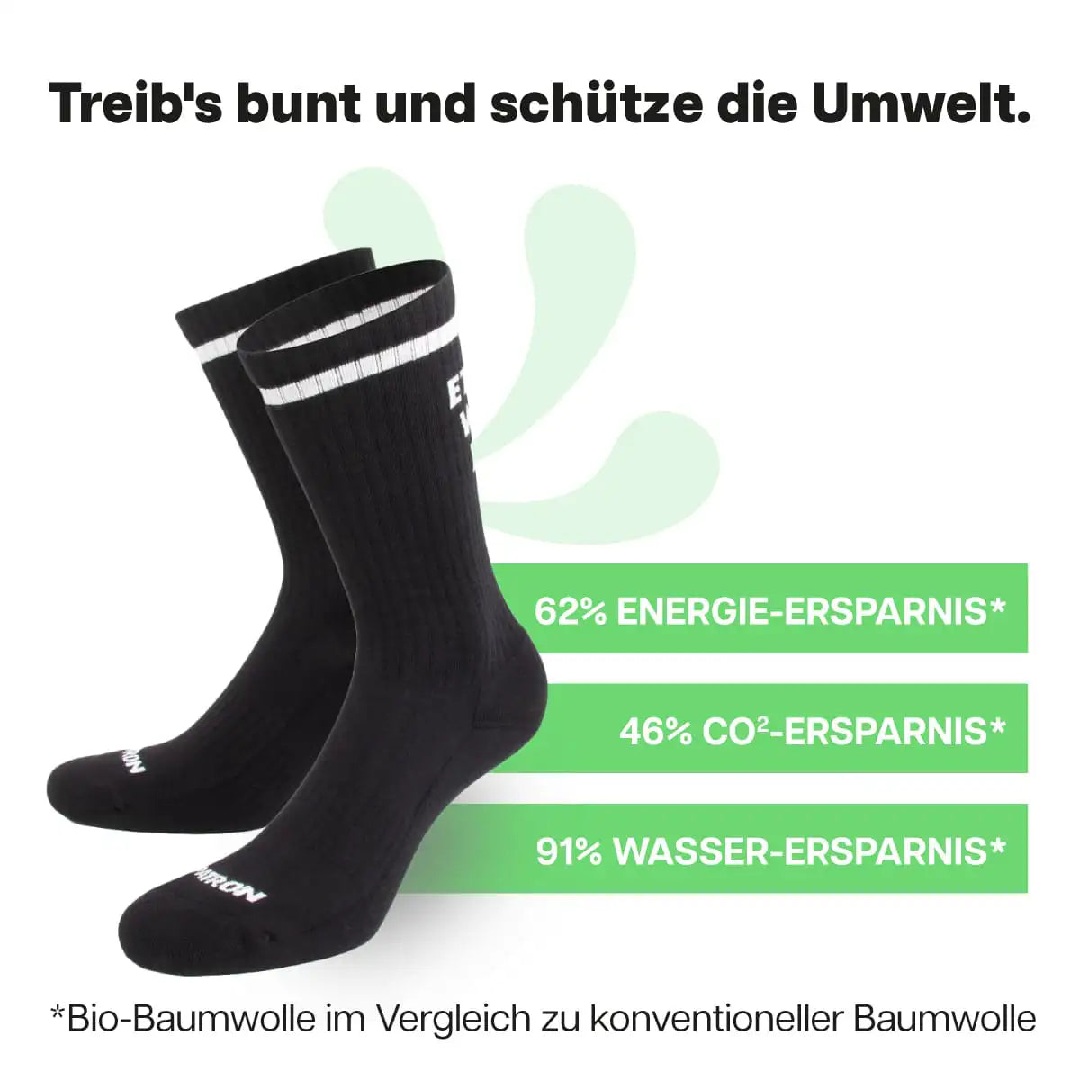 Nachhaltige schwarze Sportsocken von PATRON SOCKS

