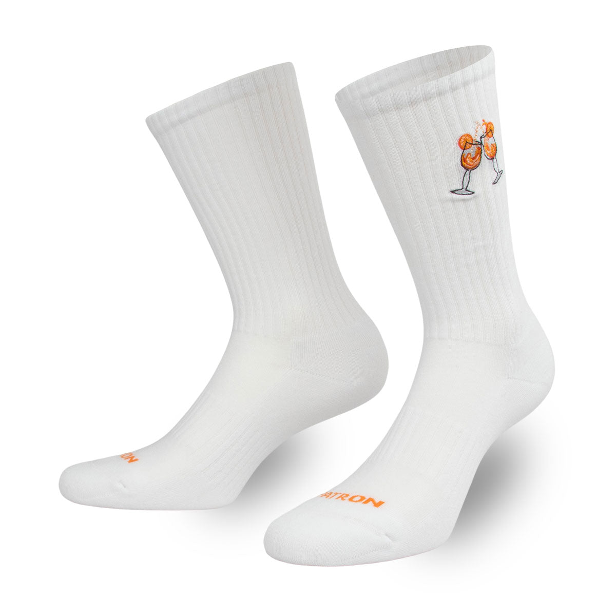 Multifunktionale weiße Sportsocken mit Stickerei "Spritz" von PATRON SOCKS
