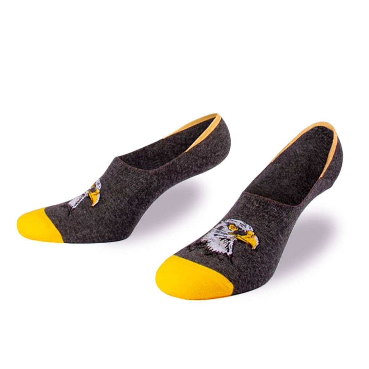 Rutschfeste graue Füßlinge mit Falken Motiv von PATRON SOCKS