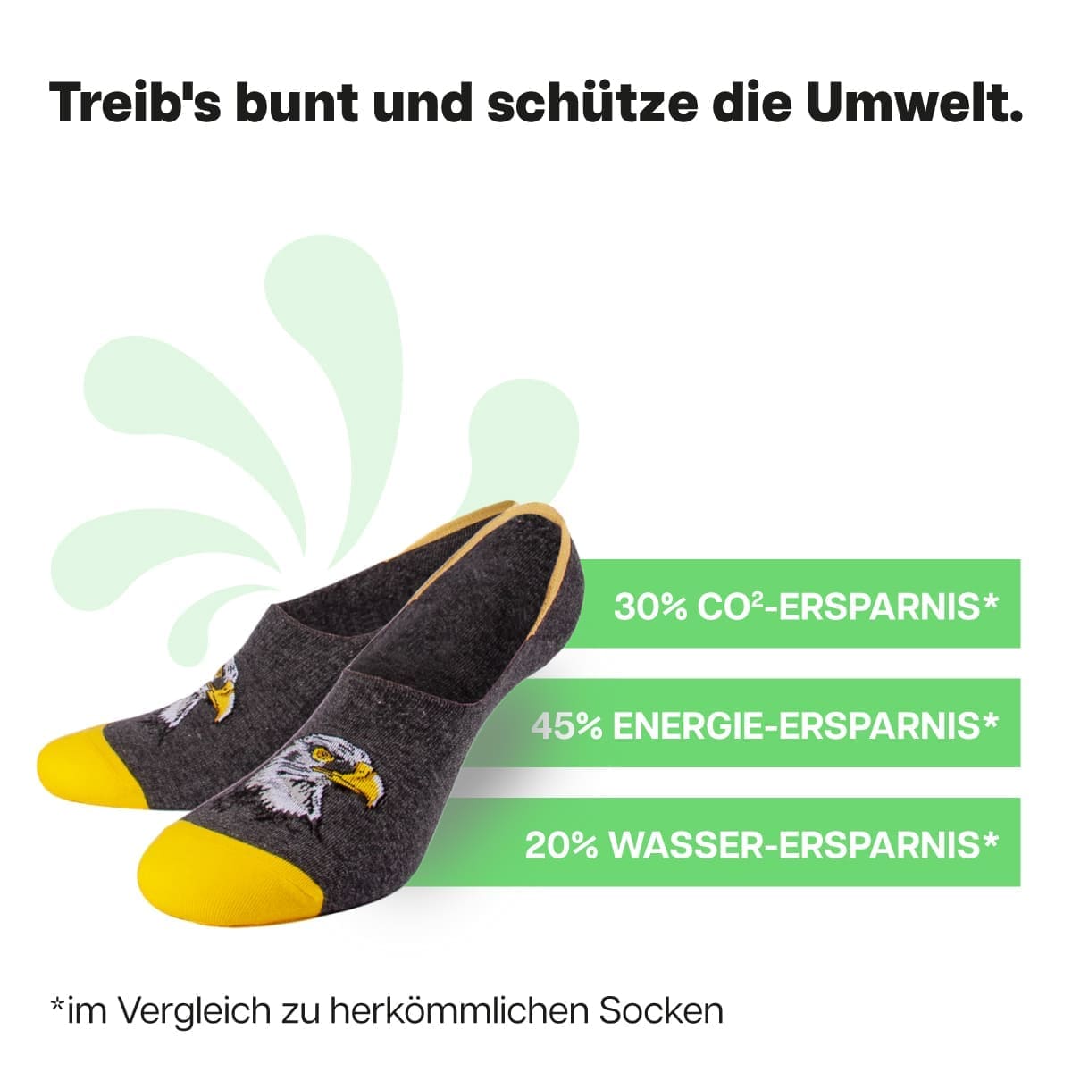 Nachhaltige graue Füßlinge mit Falken Motiv von PATRON SOCKS