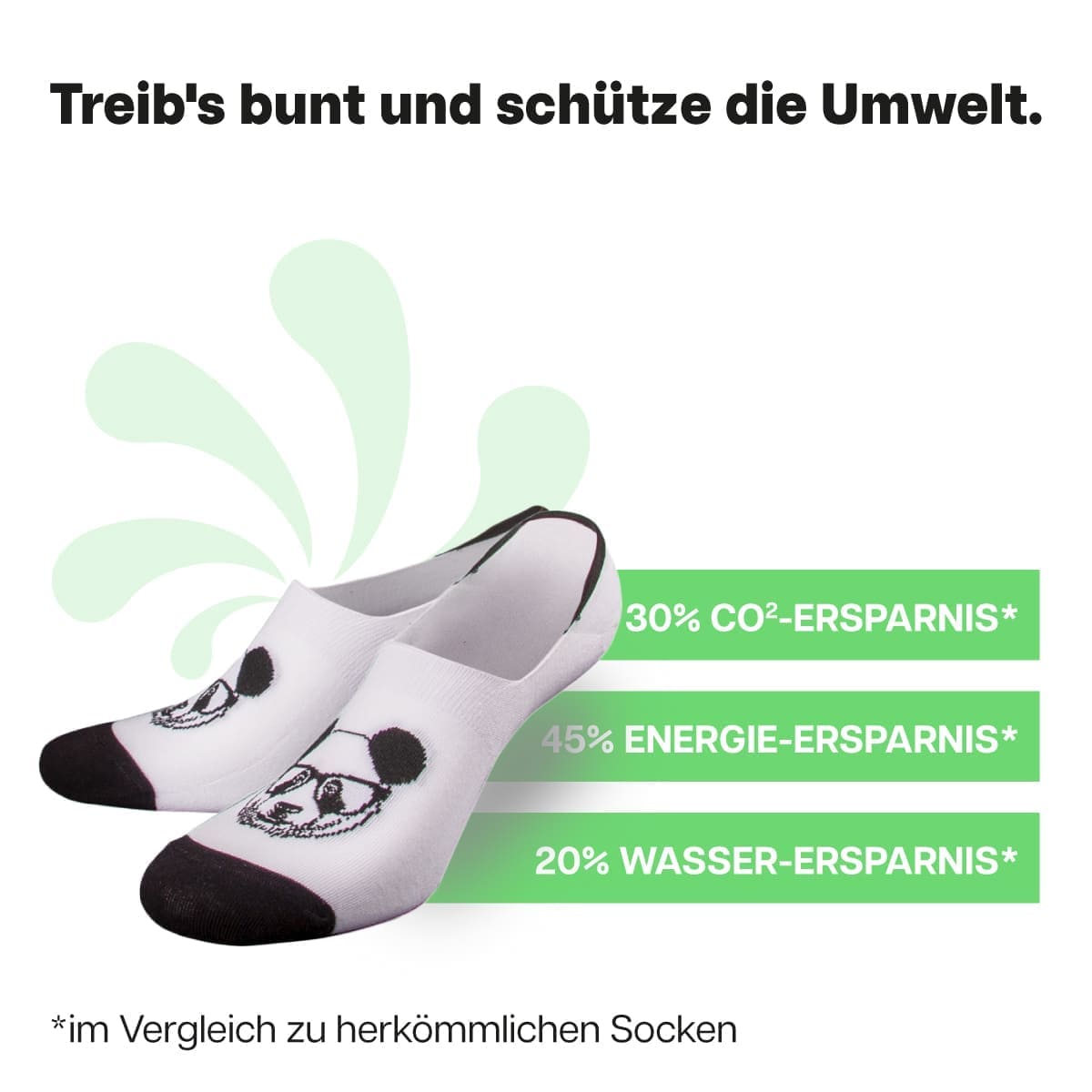 Nachhaltige weiße Füßlinge mit Panda Motiv von PATRON SOCKS