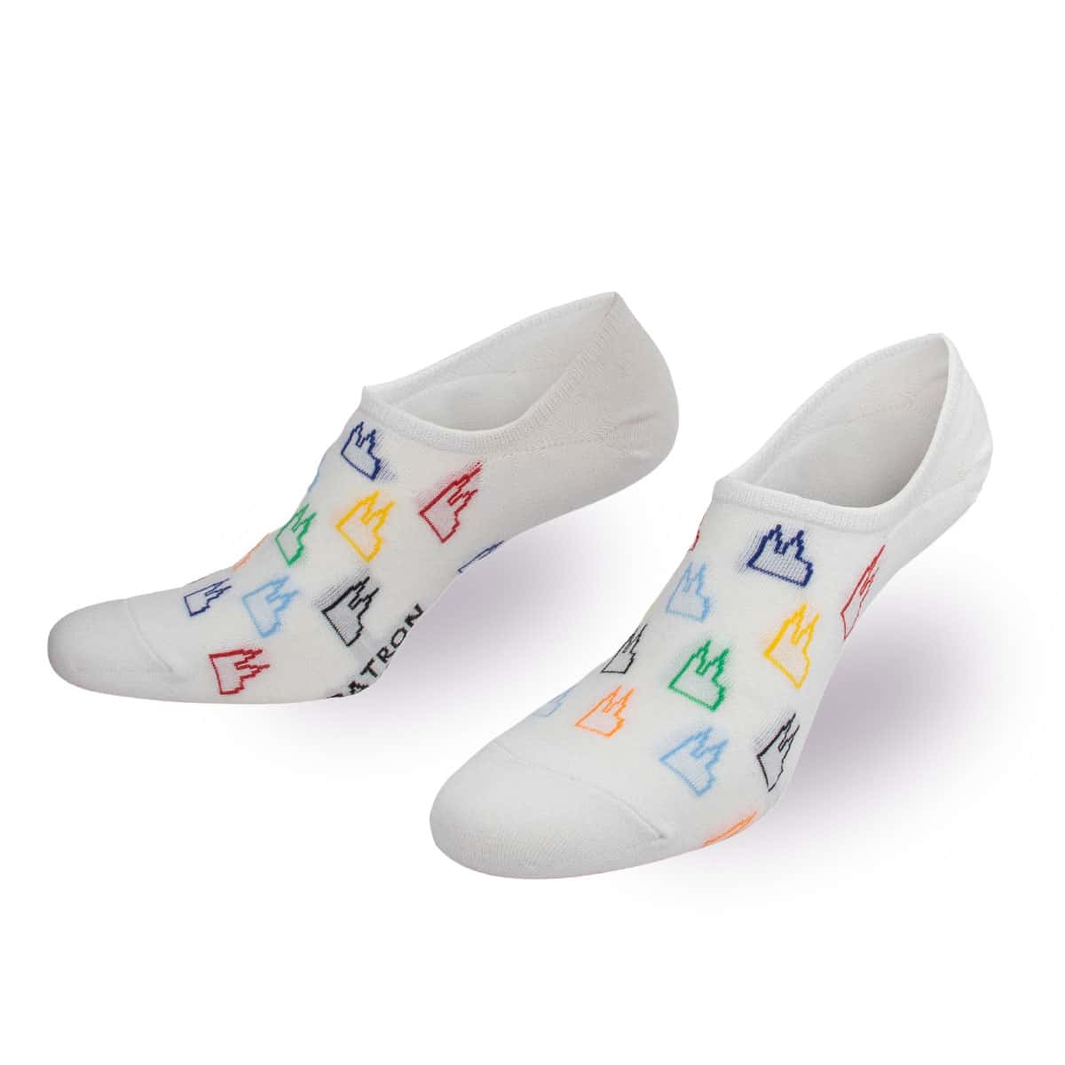 Rutschfeste weiße  Dom Füßlinge  von  PATRON SOCKS
